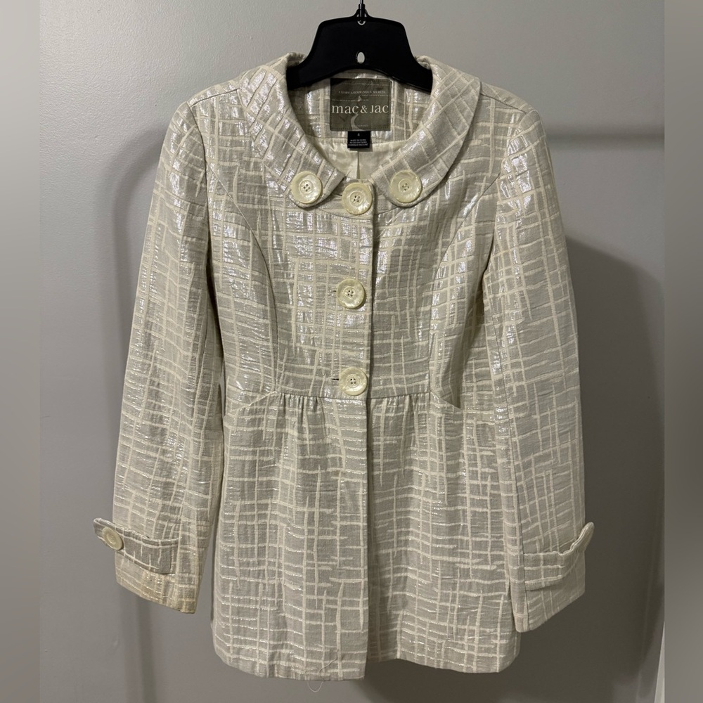 Mac & Jac Silver and White Jacket, size 4